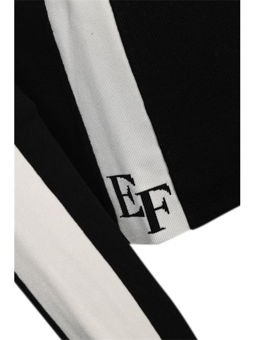 Maglia in viscosa con bande lucide Nero/Milk Elisabetta Franchi | MK03S56E2EF3